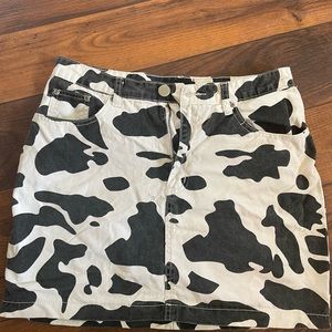 Cow Print Mini Skirt